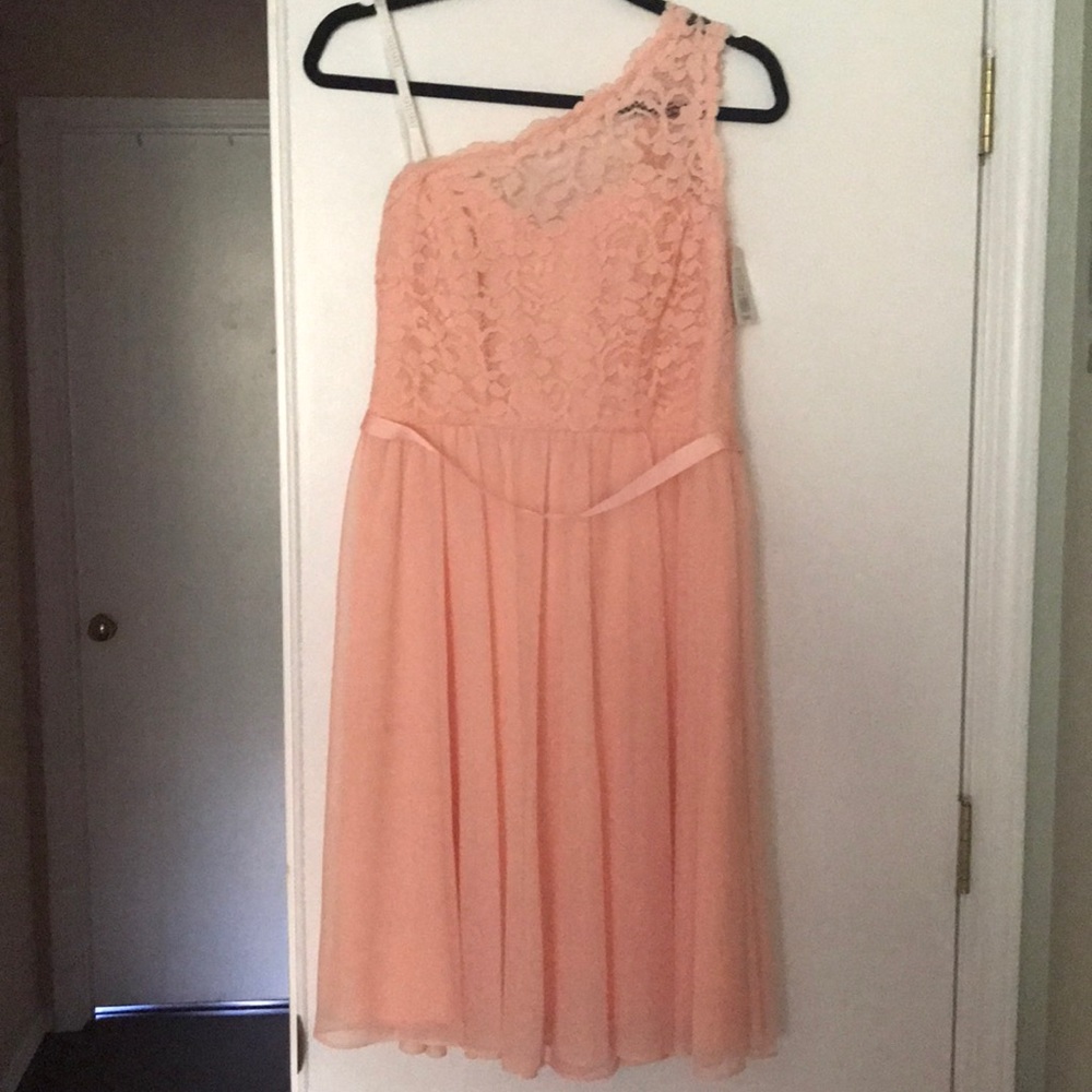 Davids bridal dress in color Bellini